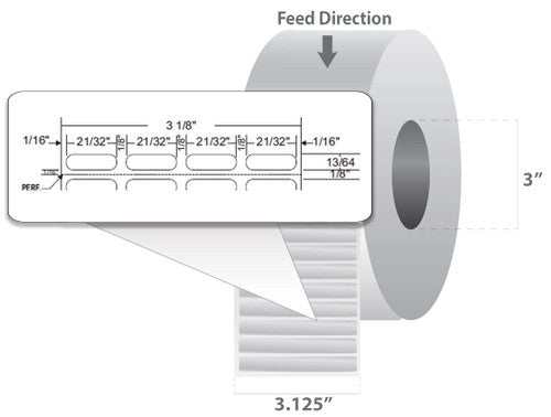 Étiquettes 10023006 - Zebra 0.66" x 0.2" Z-Ultimate 2000T Label (Case) Label – 3" Core – 10 Labels/Roll – Case