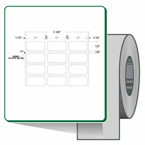 Étiquettes Zebra 1" x 0.5" Polyester Label
