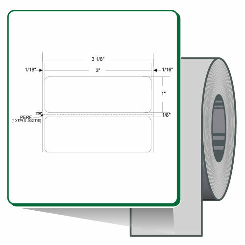 Étiquettes 10023178 - Étiquette à transfert thermique Zebra 3" x 1" (76.2 mm x 25.4 mm) Z-Xtreme 4000T - Noyau 1 - 1500 étiquettes/rouleaux - 1 rouleaux par caisse