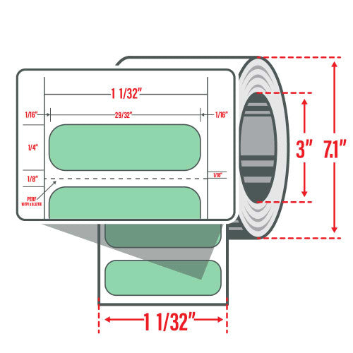 Étiquettes 10023314 - Zebra 0.91" x 0.25" Paper Label – 10 Labels/Roll – Case