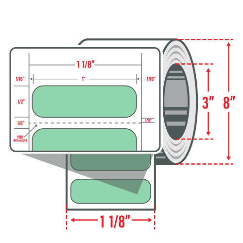 10023317 - Zebra 1" x 0.5" Z-Supreme 4000T étiquette (Vert) (boîte)
