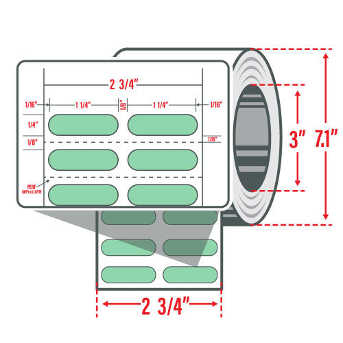 10023319 - Zebra 1.25" x 0.25" Z-Supreme 4000T étiquette (Vert) (boîte)