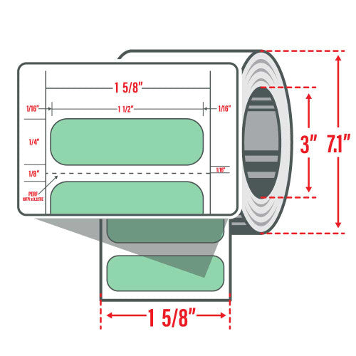 Étiquettes 10023320 - Étiquette à transfert thermique Zebra 1.5" x 0.25" (38.1 mm x 6.4 mm) Z-Supreme 4000T - Noyau 3 - 10000 étiquettes/rouleaux - 1 rouleaux par caisse