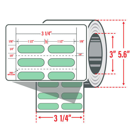 Étiquettes 10023321 - Étiquette à transfert thermique Zebra 1.5" x 0.25" (38.1 mm x 6.4 mm) Z-Supreme 4000T - Noyau 3 - 10000 étiquettes/rouleaux - 1 rouleaux par caisse