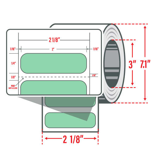 10023322 - Zebra 2" x 0.25" Z-Supreme 4000T étiquette (Vert) (boîte)