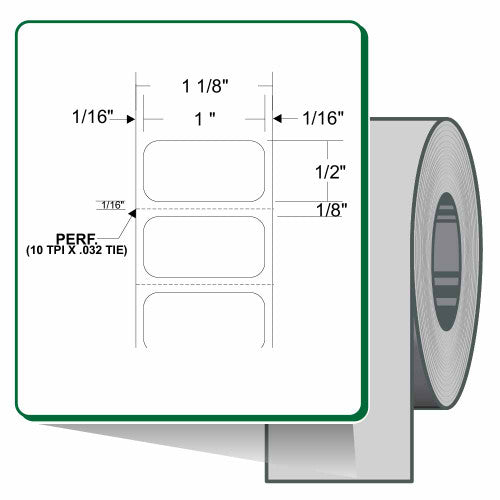 Étiquettes 10023341 - Zebra 1" x 0.5" Z-Xtreme 4000T Label (Case) Label – 1" Core – Case