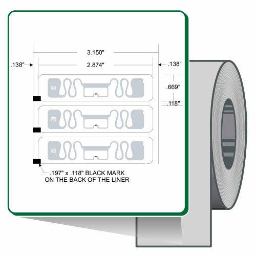 Étiquettes 10026630 - Zebra 2.88" x 0.669" Z-Perform 1500T RFID Label (Case) Label – Case