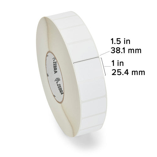 Étiquettes 10011981 - Zebra 1.5" x 1" (38.1 mm x 25.4 mm) Z-Ultimate 2000T Label (Roll, Case) – Core 3" – Thermal Transfer – 5486 LABELS PER ROLL