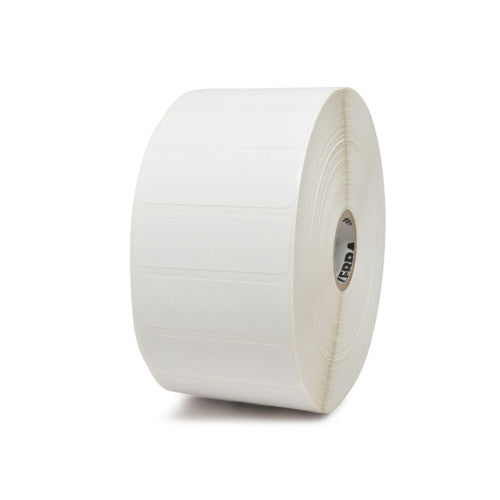 Étiquettes 10009524-EA - Étiquette à transfert thermique Zebra 2.25" x 0.75" (57.2 mm x 19.0 mm) Z-Select 4000T - Noyau 1 - 3320 étiquettes/rouleaux - 6 rouleaux par caisse