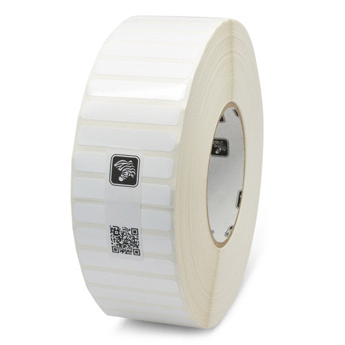 Étiquettes 10011695 - Étiquette à transfert thermique Zebra 2" x 0.375" (50.8 mm x 9.5 mm) Z-Ultimate 3000T - Noyau 3 - 10000 étiquettes/rouleaux - 4 rouleaux par caisse