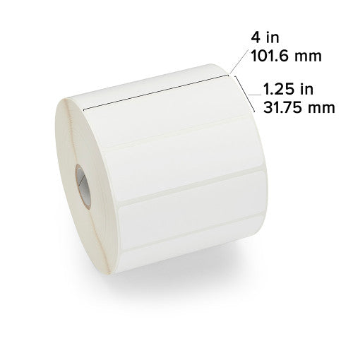 Étiquettes Zebra 4" x 1.25" Paper Label – 1" Core – Noyau: 1"