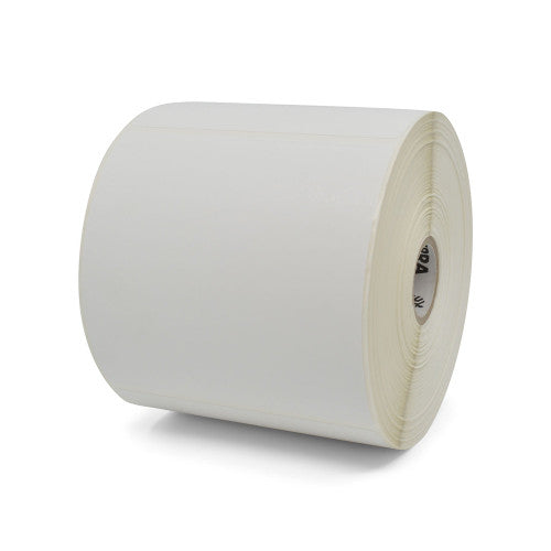 Étiquettes 800274-405-EA - Étiquette à transfert thermique Zebra 4" x 4" (101.6 mm x 101.6 mm) Z-Select 4000T - Noyau 1 - 700 étiquettes/rouleaux - 12 rouleaux par caisse