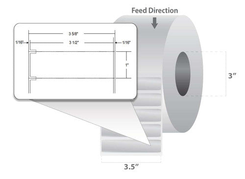 Étiquettes HC10000684-EA - Zebra 3.5" x 1" Z-Select 4000D Label (Roll) Label – 3" Core – Roll